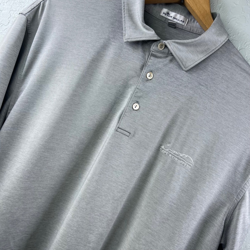 Peter Millar Polo Shirt Men Golf Cape Kidnappers Logo Performance Stretch Large